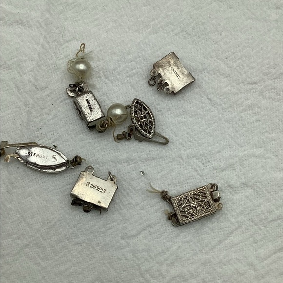 Vintage Sterling Silver Jewelry Clasps lot - Picture 2 of 2